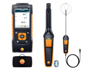 Miernik wielofunkcyjny Testo 440 z sondą Bluetooth do pomiaru CO₂ i sondą pomiaru turbulencji